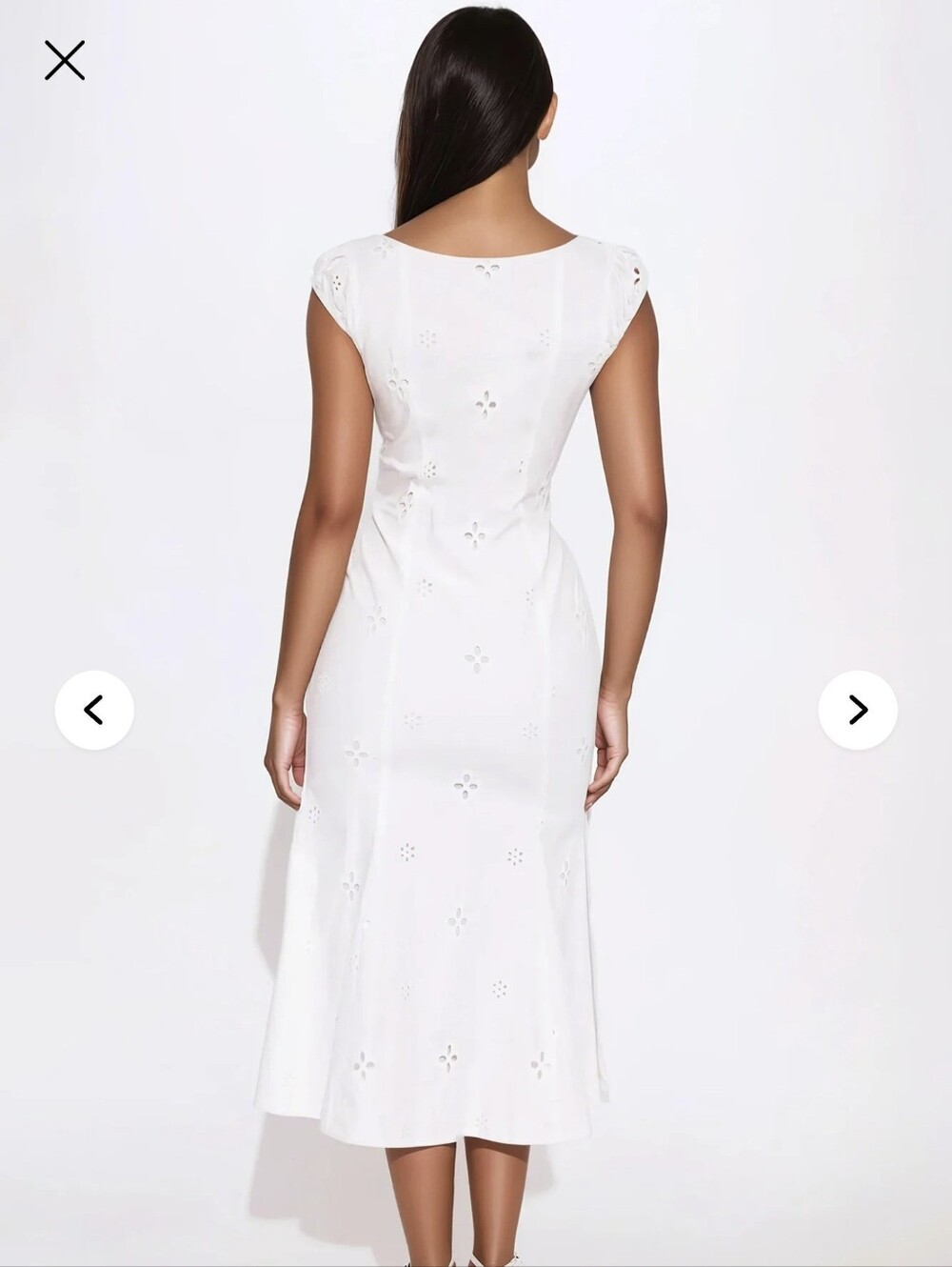 Fashion Nova White Eyelet Cutout Midi Dress - Picture 7 of 7